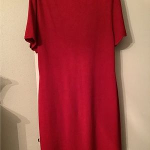 St. John Santana Knit Red Short Sleeve Dress